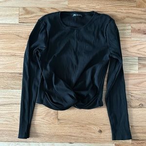 NWOT Zara Black Knotted Crop Top Sz XL